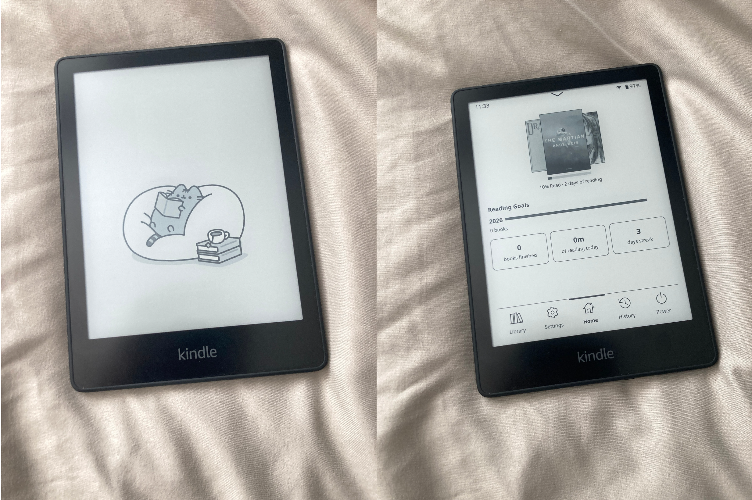 Jailbroken Kindle side by side